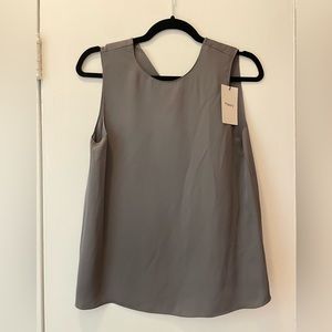 Small Theory Grey Silk Camisole / Tank /Straight Shell Top in Silk